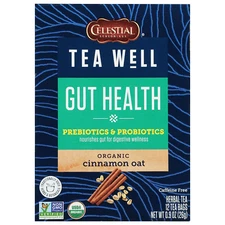 Celestial Seasonings Teawell Herbal Tea, Gut Health, Organic Cinnamon Oat, 12 Ct