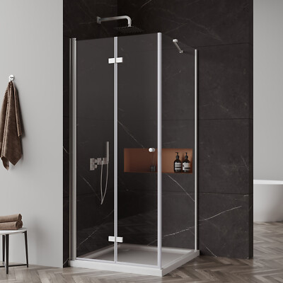 Duschkabine Dusche Eckeinstieg Falttür Duschtür Mit Seitenwand Duschwand Glas