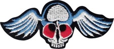 Patch - Skull  Wings Skeleton Head Angel Biker Punk Embroidered Iron On 9669