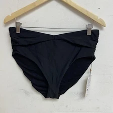 CALIA Women's Swim Collection High Rise Shirred V Front Bottom Black WSA23407