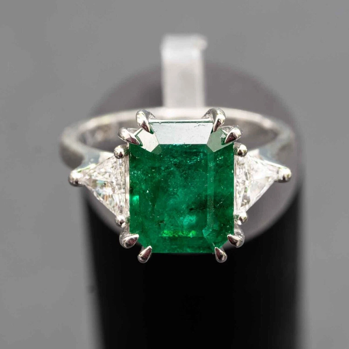 Green emerald engagement rings sale