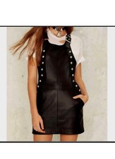 Nasty Gal Vegan Overall Dress. Size XXS