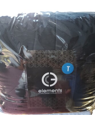 Elements Concierge Collection Comforter, Sham with 3pc. Twin Sheet Set, Black