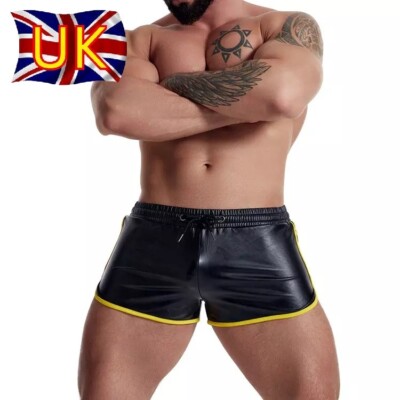 INTouch Herren Boxershorts PU Leder Optik Sexy Wetlook Unterwäsche Schwarz
