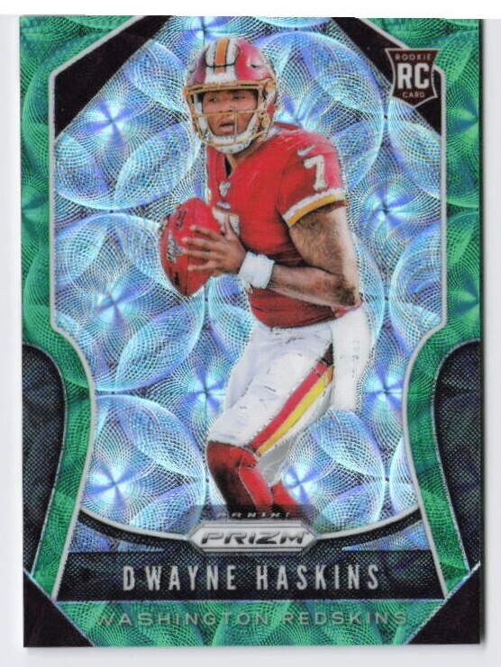 2019 Dwayne Haskins Rookie Card Panini Prizm Green Scope /75 #303 Redskins