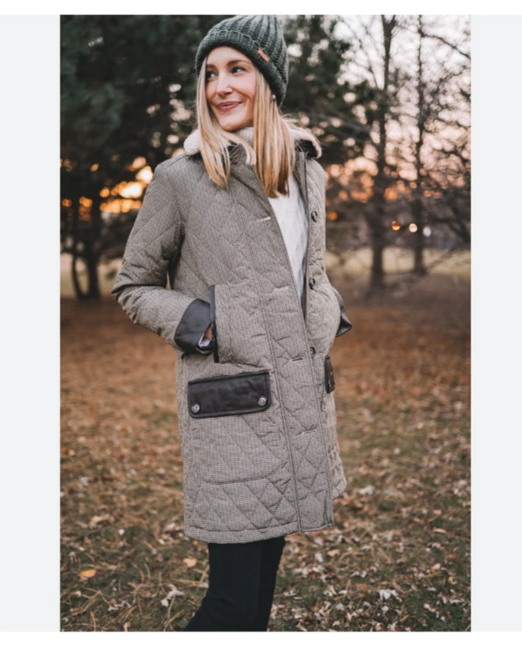 Barbour Killhope 人造毛皮装饰绗缝夹克 MSRP $550 英国优雅 罕见 — 第 2/4 张图片