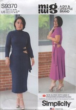 Simplicity Sewing Pattern 9370 Dress in Knit Fabric Cut-Out Side Size 6-14 16-24