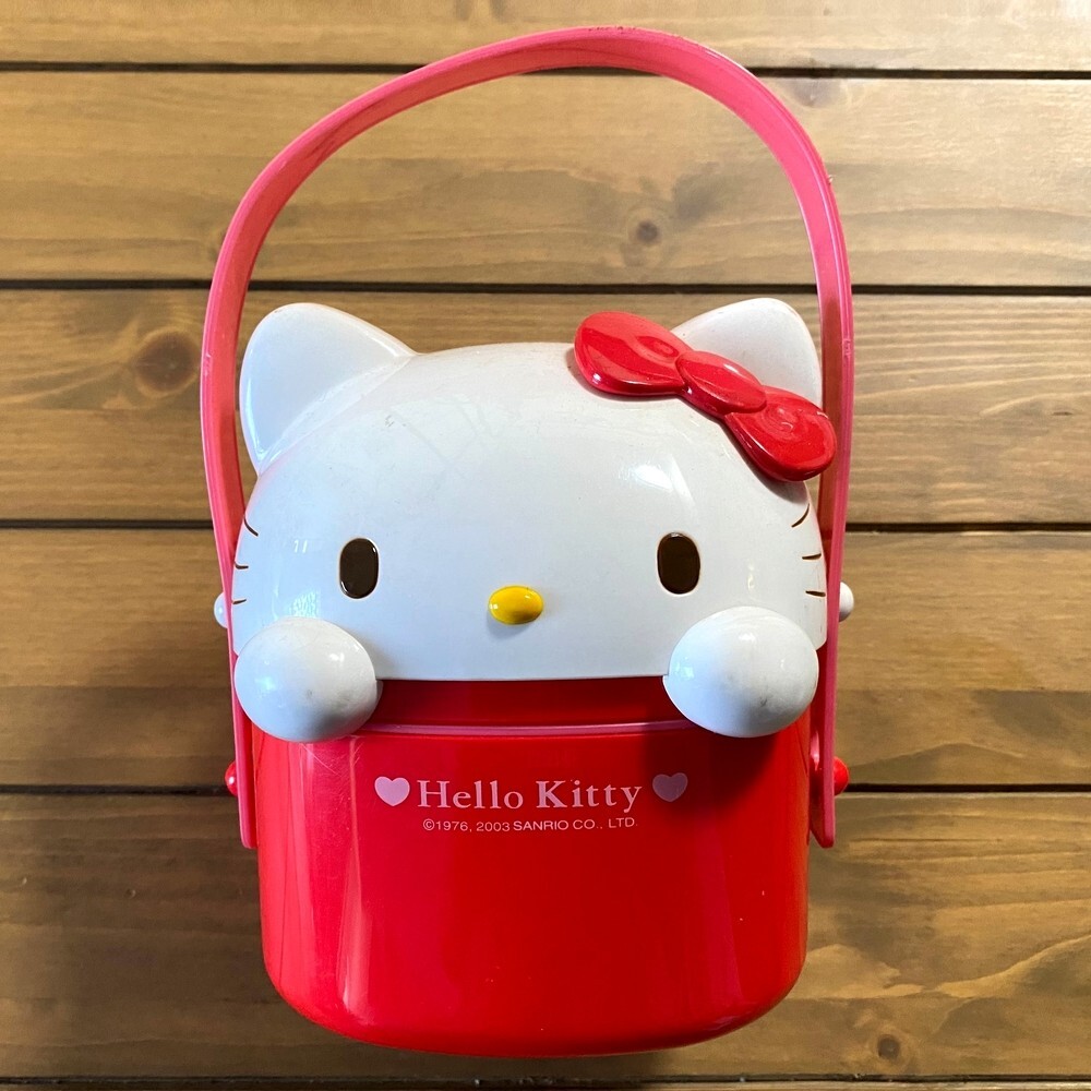 HELLO KITTY 2-tier Retro Lunch Box Red Ribbon Kawaii 1976,03
