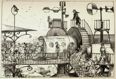 Inter-Continental Travel via Pneumatic Tubes Albert Robida 1883 Vintage Futurism