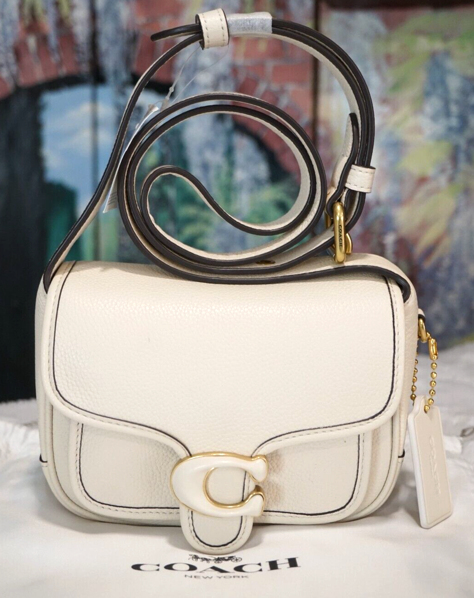 NWT Coach CJ846 Tabby Messenger 19 Crossbody Bag In CHALK Pebbled