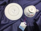 STECHCOL GRACIE CHINA CUP & SAUCER set TEAPOT MOTIF never used! NEW! excellent! — photo 5