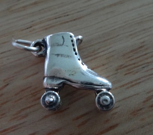 14x17mm 3.6gram Roller Skates Skate Sterling Silver Charm - Picture 3 of 4