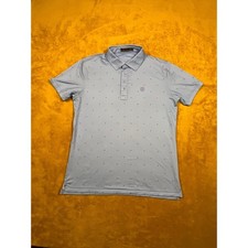 G/FORE Mens Short Sleeve All Over Star Print Polo Shirt Light Blue Size Medium