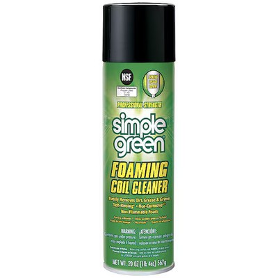 Simple Green 0110001213418 Foaming Coil Cleaner, 20 Oz  Aerosol Can, White