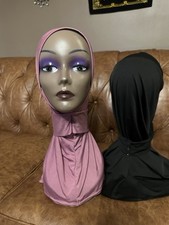 women/Teens instant hijab 2 Packs. Grayish Pink And Black. Soft Skin Friendly.
