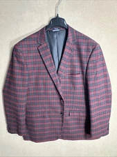 Crown & Ivy 50R Red Dark Gray Plaid Cotton Stretch Flannel Christmas Holidays