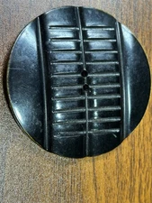 Button 1 large Black 2 hole round plastic flat 2 1/4" x 1/8"