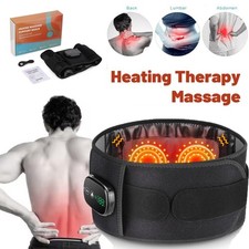 Electric Heating Pad Vibration Massager Cordless Belt Waist Lumbar Pain Relief
