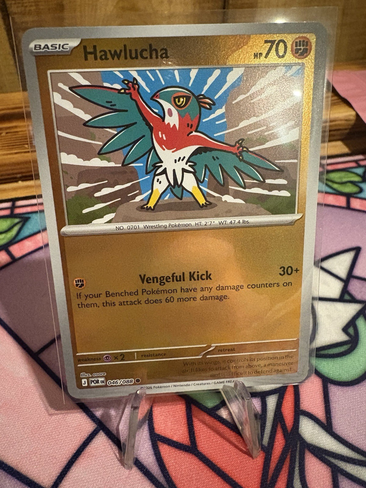 Hawlucha 046/088 POR EN Basic Wrestling HP 70 30+ Regular Pokémon TCG Card