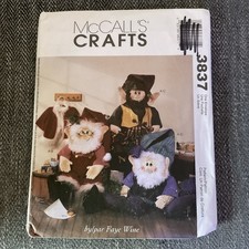 McCall's 3837 Stuffed SANTA ELVES Plush Christmas Sewing Pattern Faye Wine UNCUT