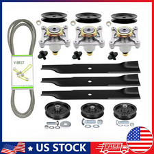 For Hustler Raptor 52" Ultimate Deck Rebuild Kit, Spindles, Pulleys, Blades US