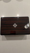 Scatola orologio presentazione Patek Philippe marrone legno pelle logo contiene 1-3 orologi