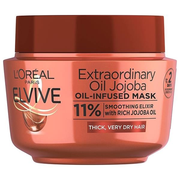 3 x L'Oreal Elvive Extraordinary Oil Jojoba Oil-Infused Mask 300ml