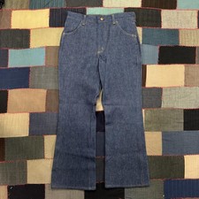 New Vintage 70s Maverick Flare Leg Denim Jeans Deadstock Dark Wash Western Style
