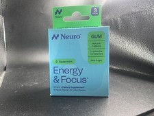 Neuro Energy Focus Spearmint Gum 3-pack, 40mg Natural Caffeine Gum 09/27