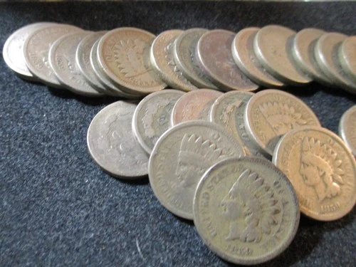 1859 INDIAN CENT ROLL 40 COINS GOOD+    SSA
