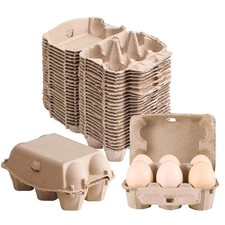 30 Pack Half Dozen Egg Cartons, Blank Natural Pulp Egg Carton Bulk 6 Count fo...