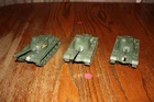 Set of Three Timmee Army M48 Patton Tanks with Metal Axles - Marx, MPC
