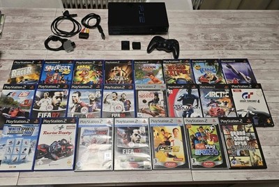 Sony PlayStation 2 PS2 SCPH-39004 Logitech Funk Controller Memory Card 26 Spiele