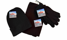 Winterlace Women's Black Winter Knit Gloves One Size Stretch Warm Wrist Length