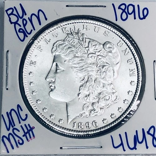 1896 BU UNCIRCULATED MORGAN SILVER DOLLAR AUTHENTIC U.S. MINT FREE SHIPPING 4648