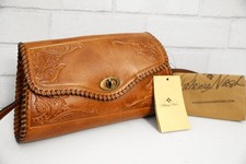 Patricia Nash Burnished Tooled Vallata Crossbody Lava Gold