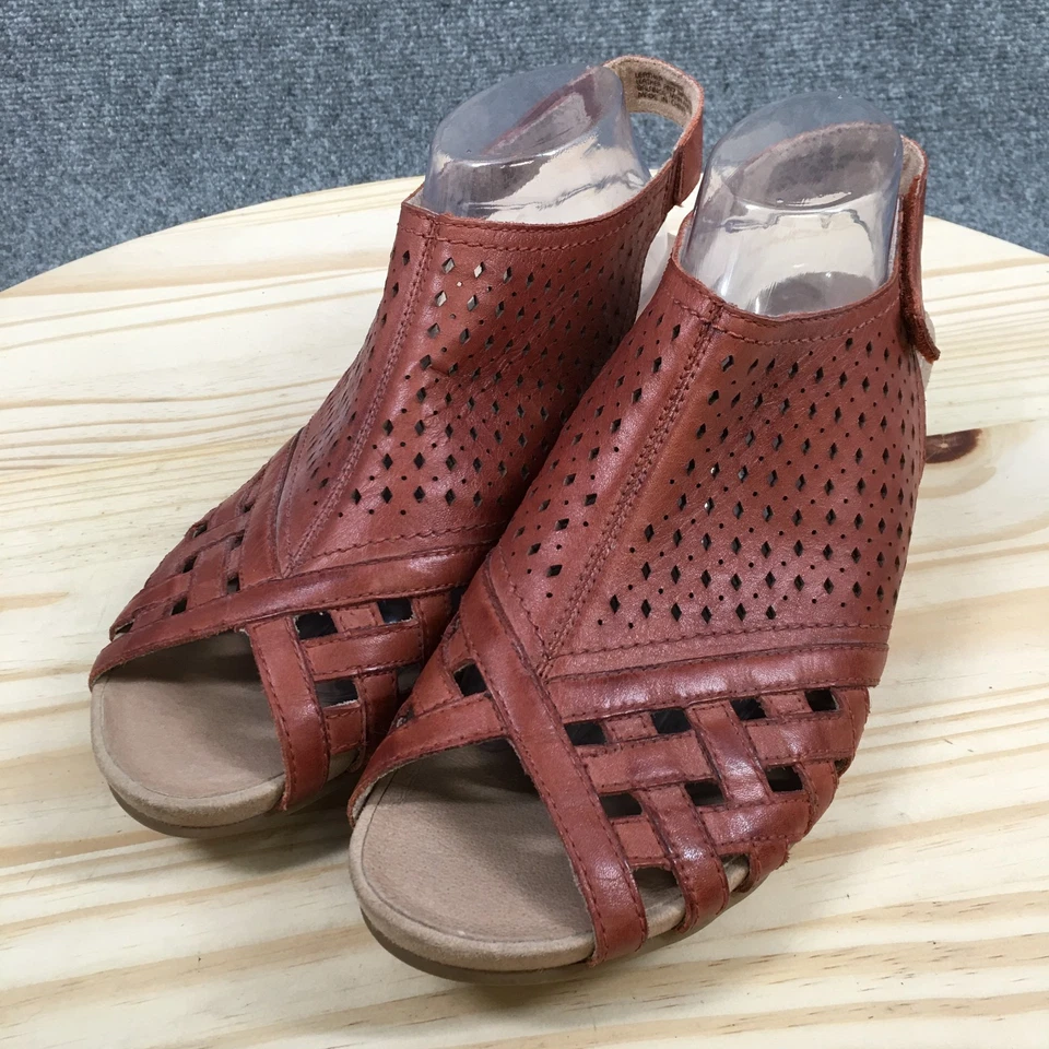 Sandalias Earth para mujer 11 anchas marrones Pisa Galli correas de cuero informales Foto 3 de 4