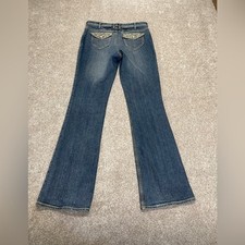 y2k grunge streetwear Cache boot jeans 6 Bronze Rivets Pockets blue jeans