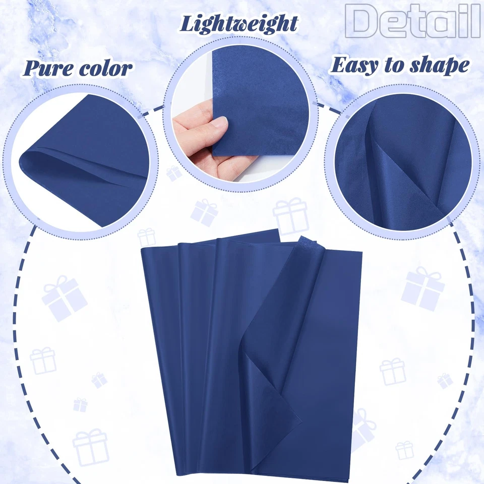 500 Sheets Halloween Navy Blue Tissue Paper Bulk for Gift Bags 15 x 20 Inch A... - Image 4 of 4