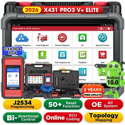 LAUNCH X431 PRO3S+ ELITE PRO5 KFZ OBD2 Diagnosegerät ECU Coding Mit TOPOLOGY MAP