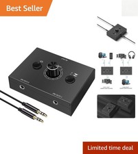 High-Quality 2-Port 3.5mm Audio Splitter - Easy Setup  Mute Feature Included