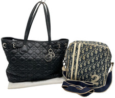 Christian Dior Trotter Navy No.2 Shoulder/Panarea Cannage Black Tote NS121463