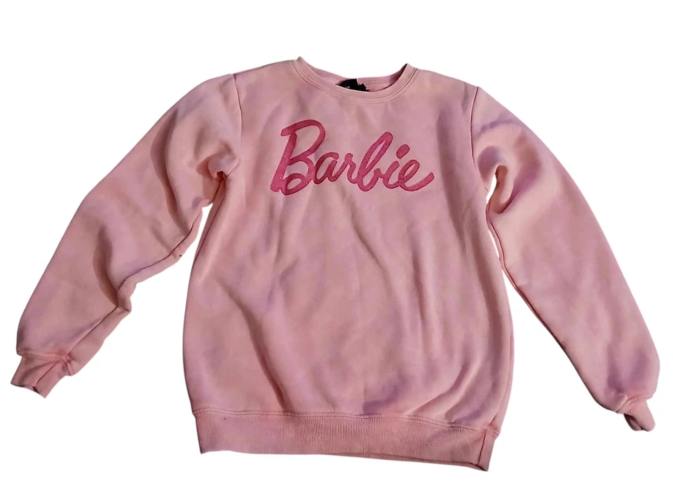 Sudadera Rosa Barbie Niñas Brillantes Letras Talla 10 Foto 2 de 4