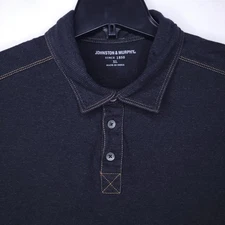 Johnston & Murphy Polo Shirt Mens XL Black Cotton