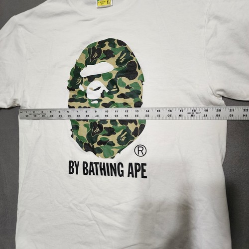 T-shirt BAPE XL A singe de bain vert camouflage grosse tête de singe blanc 100% coton Japon - Photo 10/12