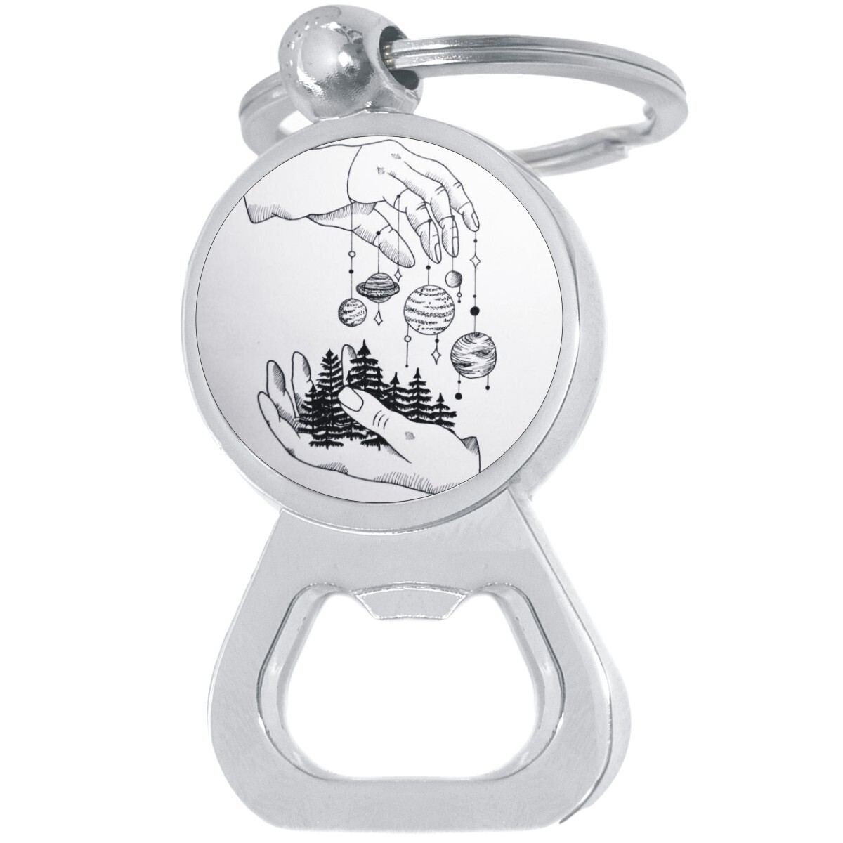 Metal Planet Puppeteer Bottle Opener Keychain - Bar Tool Key Ring for Beer