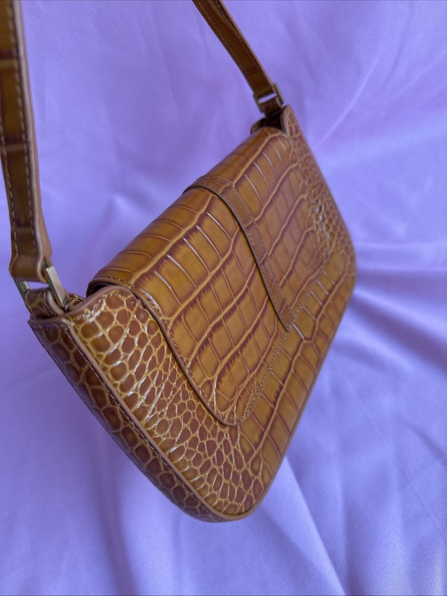 By Far Miranda Brown Croc Leather Shoulder Bag | eBay