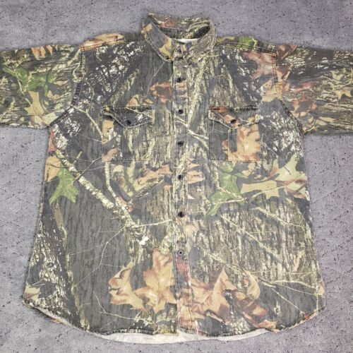 Mossy Oak Breakup Camo Shirt Mens 2XL Long Sleeve Button Up Hunting Camping - Picture 3 of 8