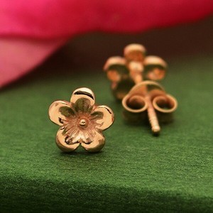 18K-Rose-Gold-Vermeil-Tiny-Small-Cherry-Blossom-Flower-Post-Stud-Earrings