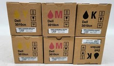Lot of 6 Dell Toner Cartridge 3010 2x Black 2x Magenta 2x Yellow